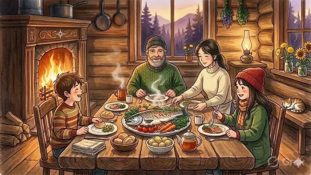 “A Cozy Life in Nature 🌧️ | Ghibli Style Rain, Cooking & Family ASMR”