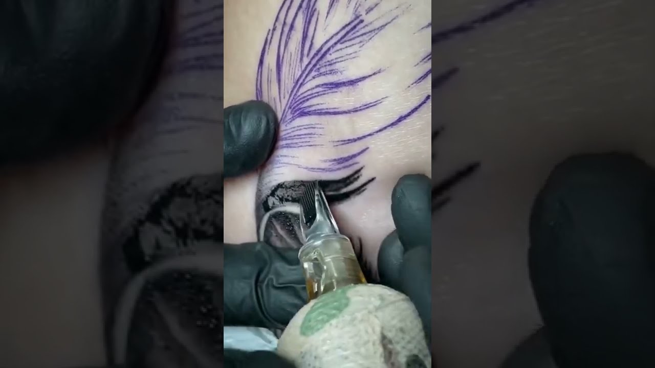 Feather Tattoo shading with 17RM Pepax cartridges #tattooart #tattooartist #tattoolife #pepaxlance