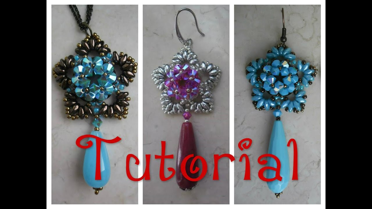 DIY - TUTORIAL Orecchini Fiordaliso con bicono Swarovski e superduo