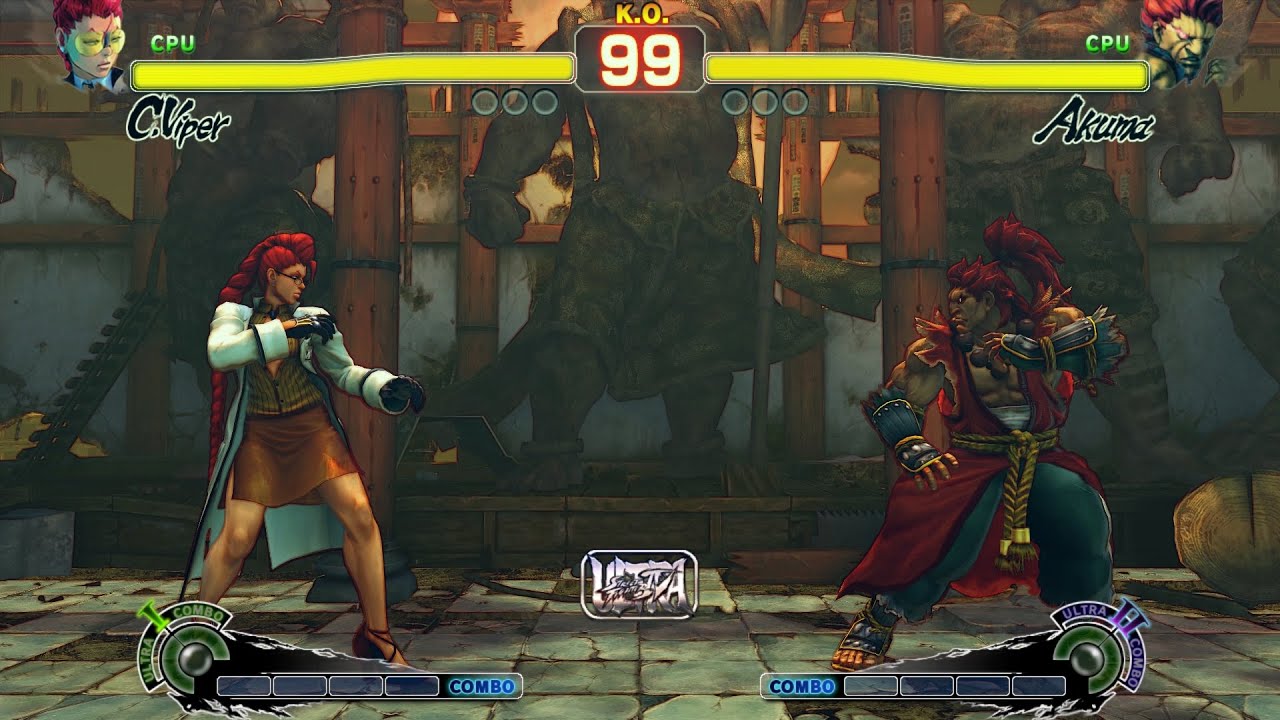 C. Viper vs Akuma! Street Fighter 4 CPU vs CPU