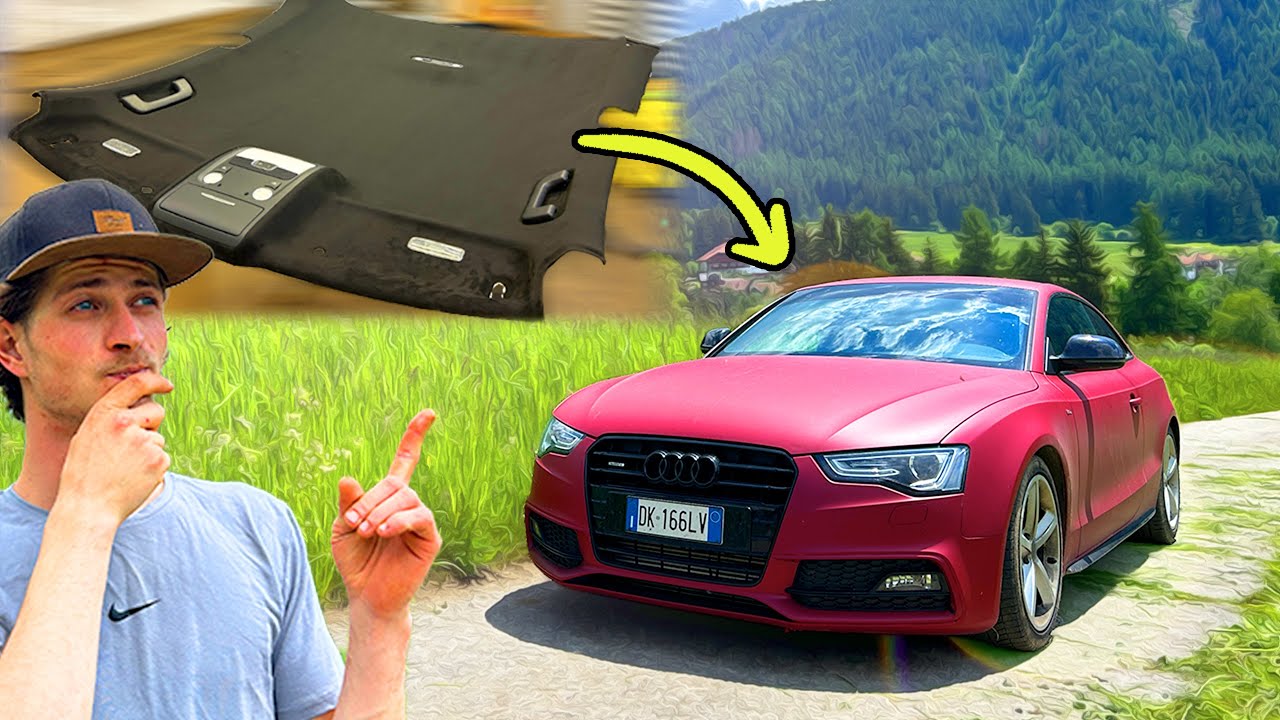 Обивка потолка АЛЬКАНТАРОЙ и НОВОЕ лобовое стекло для моего Audi