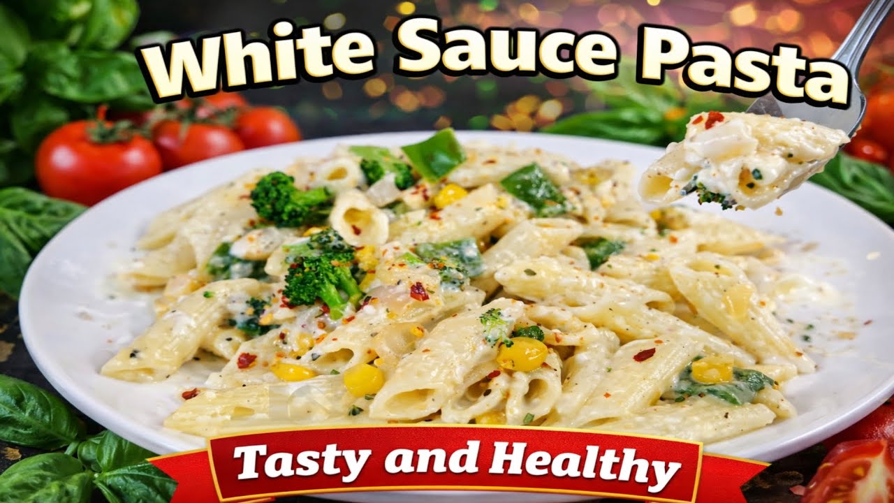 White Sauce Pasta 😋✨ Easy , Tasty & Healthy 🥰#viral #food #foryou #cooking #reach #growth #vlog 