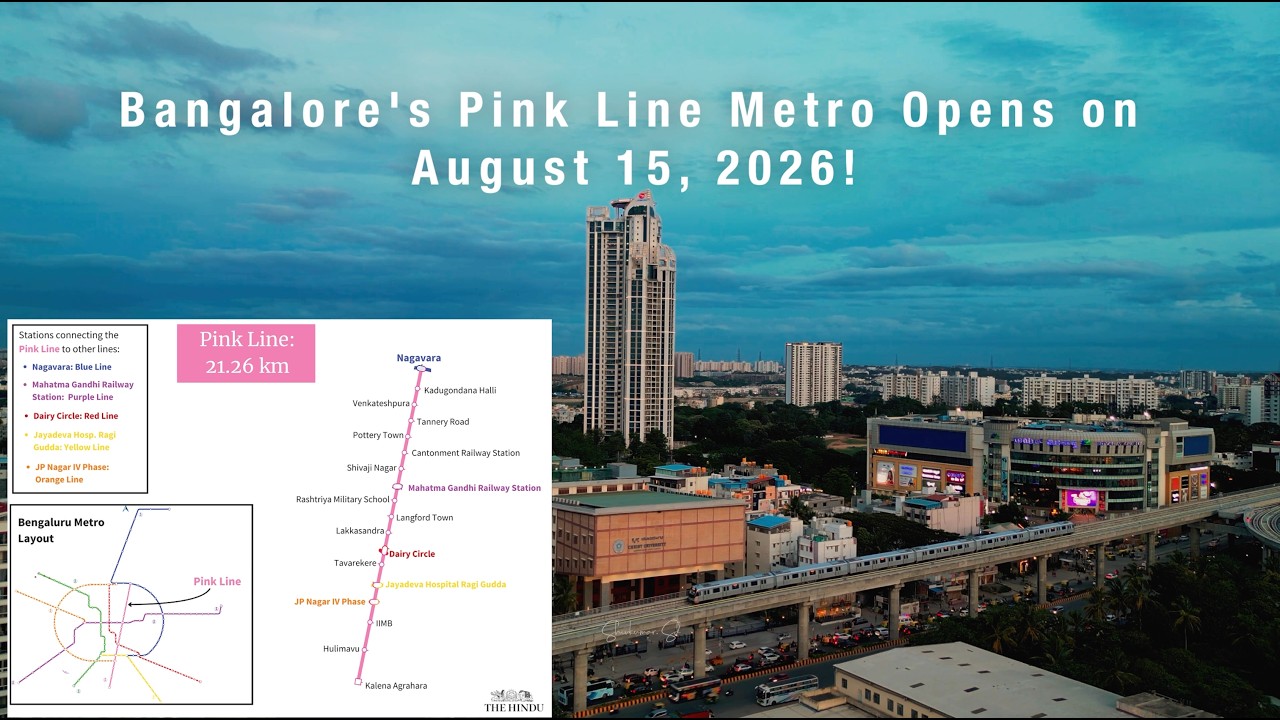 BENGALURU: Pink Line Metro Finally Opening | 4K Drone View New Namma Metro | August 15, 2026 news