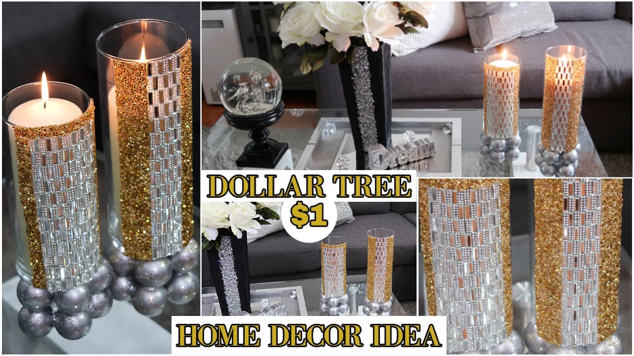 DOLLAR TREE DIY | HOME DECOR PROJECT | AFFORDABLE GLAM GOLD & SILVER CANDLE HOLDERS FT BEEBEECRAFT