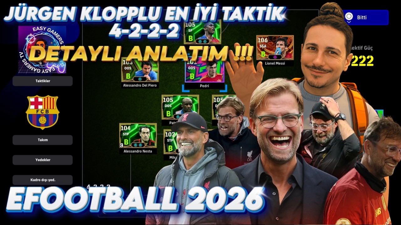 JÜRGEN KLOPPLU EN İYİ 4-2-2-2 TAKTİĞİ E FOOTBALL 2026 TÜRKÇE