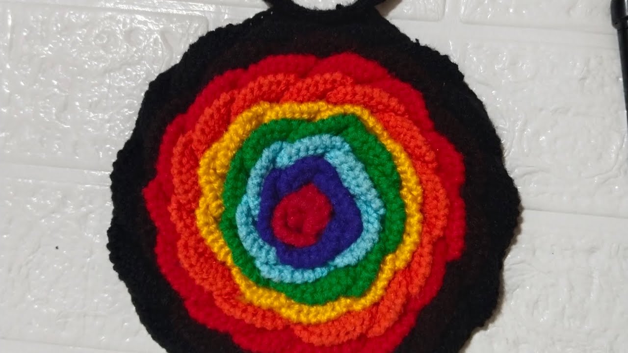 crochet 3D rose bag 🌹🧶 part 1