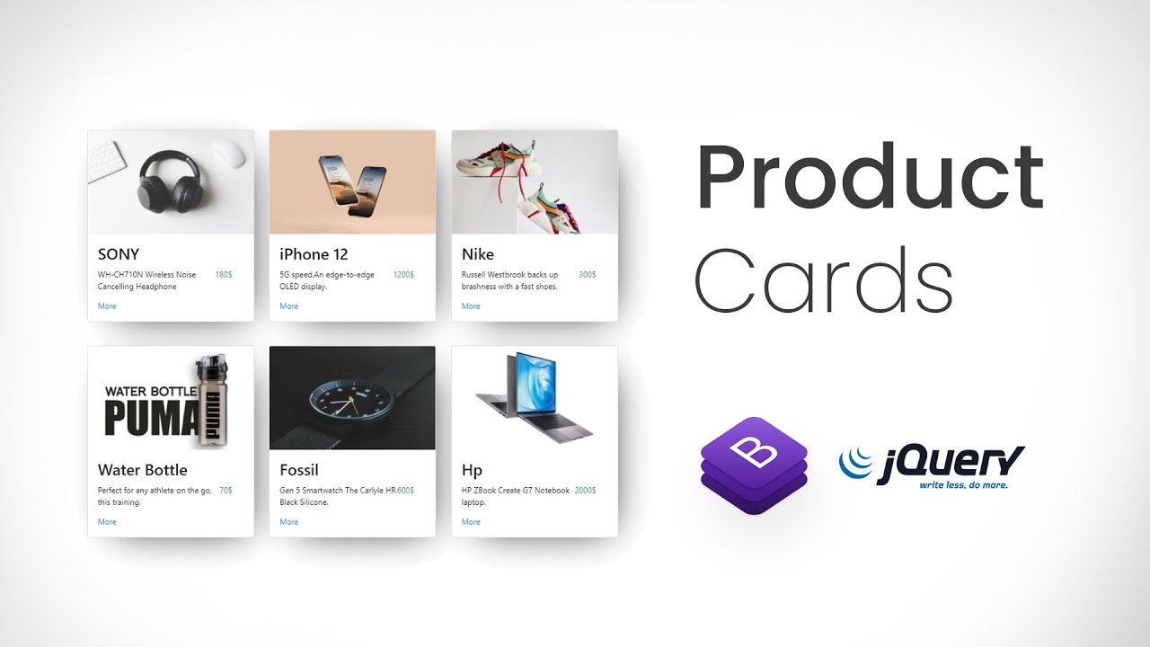 How to design Product Card with Modal in Bootstrap and Jquery | How to Make Product Card with Jquery