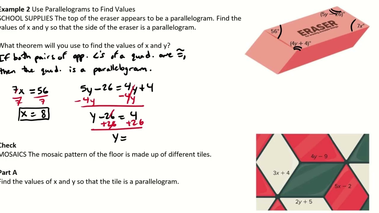 Geometry Lesson 7.3: Tests for Parallelograms