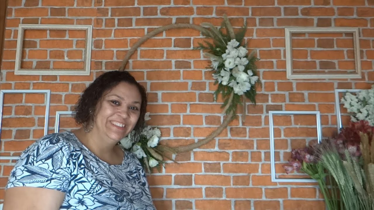 bambolê com flores naturais