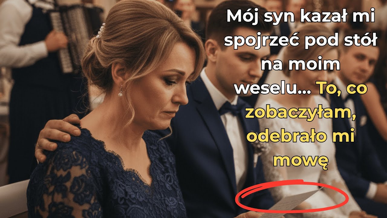 Mój syn kazał mi spojrzeć pod stół na moim weselu… To, co zobaczyłam, odebrało mi mowę