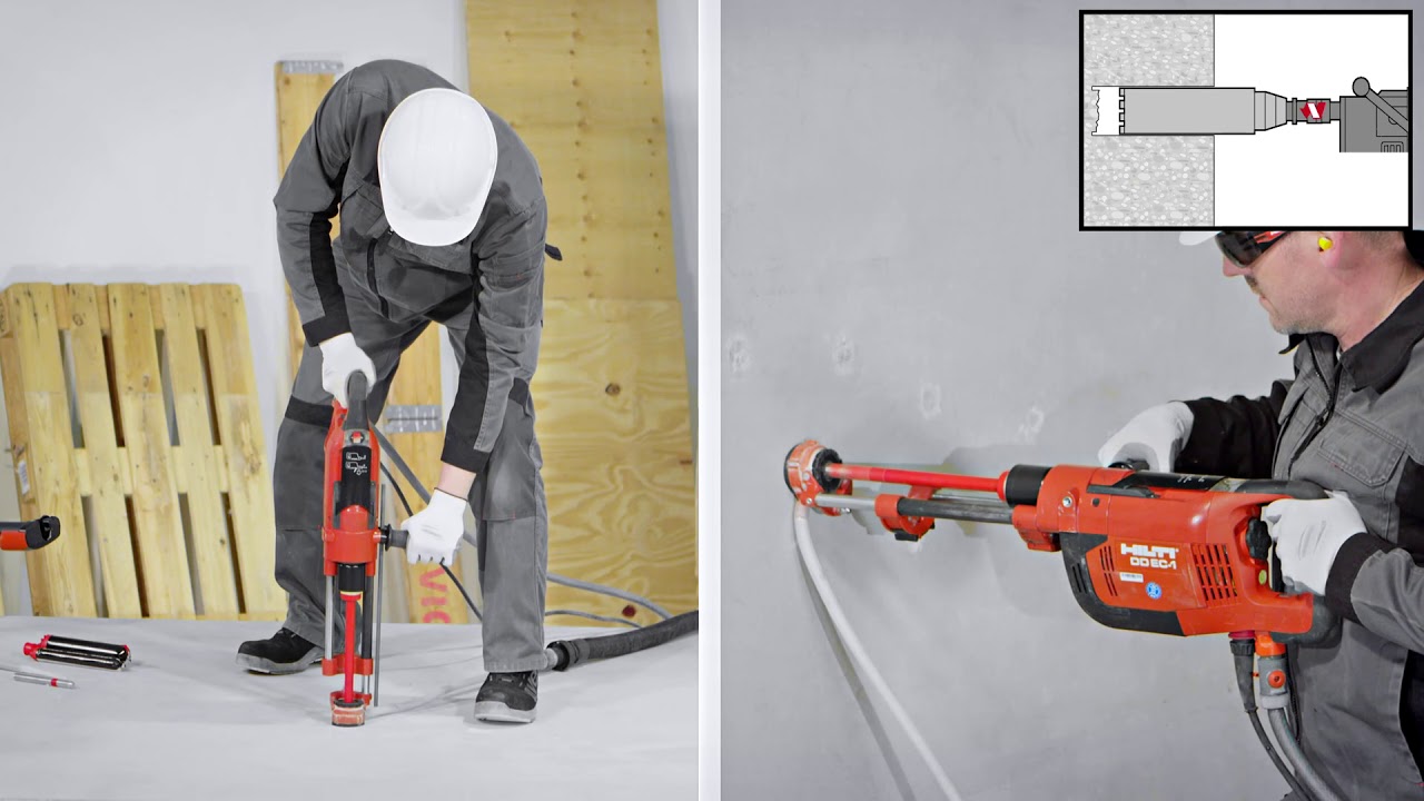 Hilti Hit-RE 500 V3 : Installation on floor/wall with diamond core bit