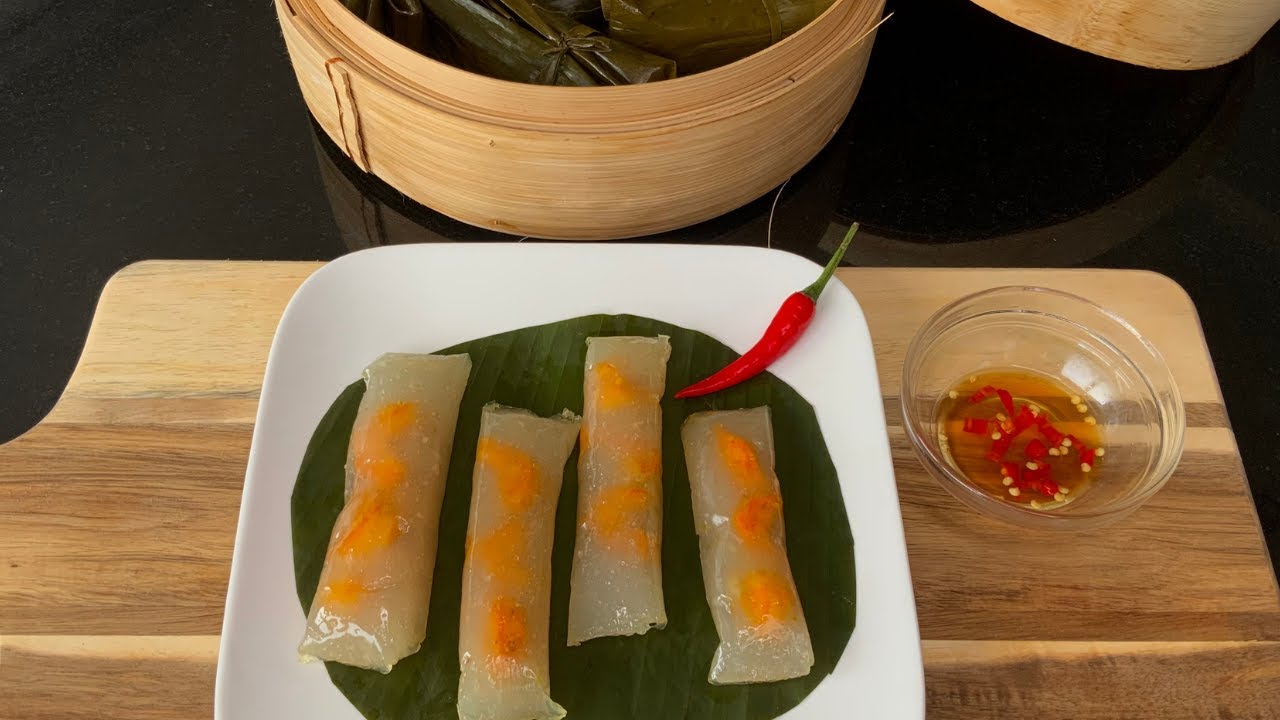 BÁNH BỘT LỌC HUẾ - Cách pha bột đặc biệt, bánh mềm dai thật ngon - Gói bánh không có lá và có lá.