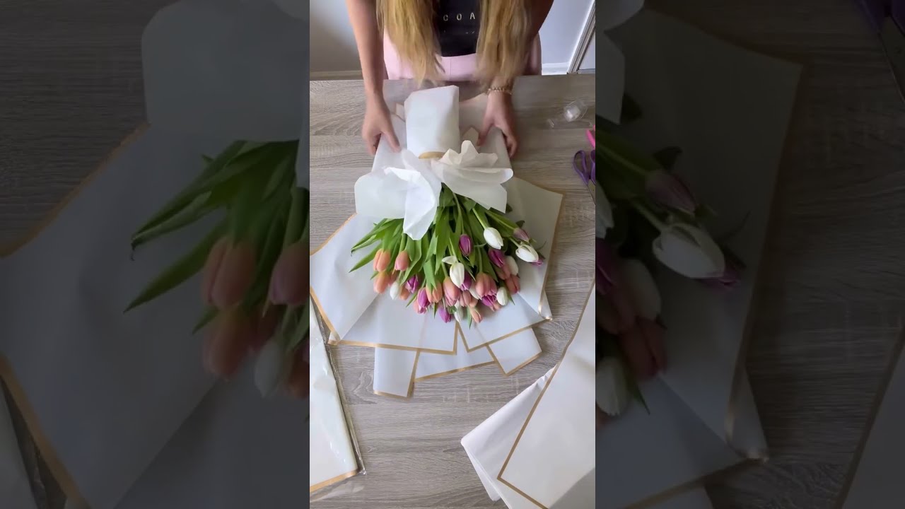 Tutorial bouquet con tulipanes #arreglotulipanes #ramos #ramocontulipanes #flores #regalos