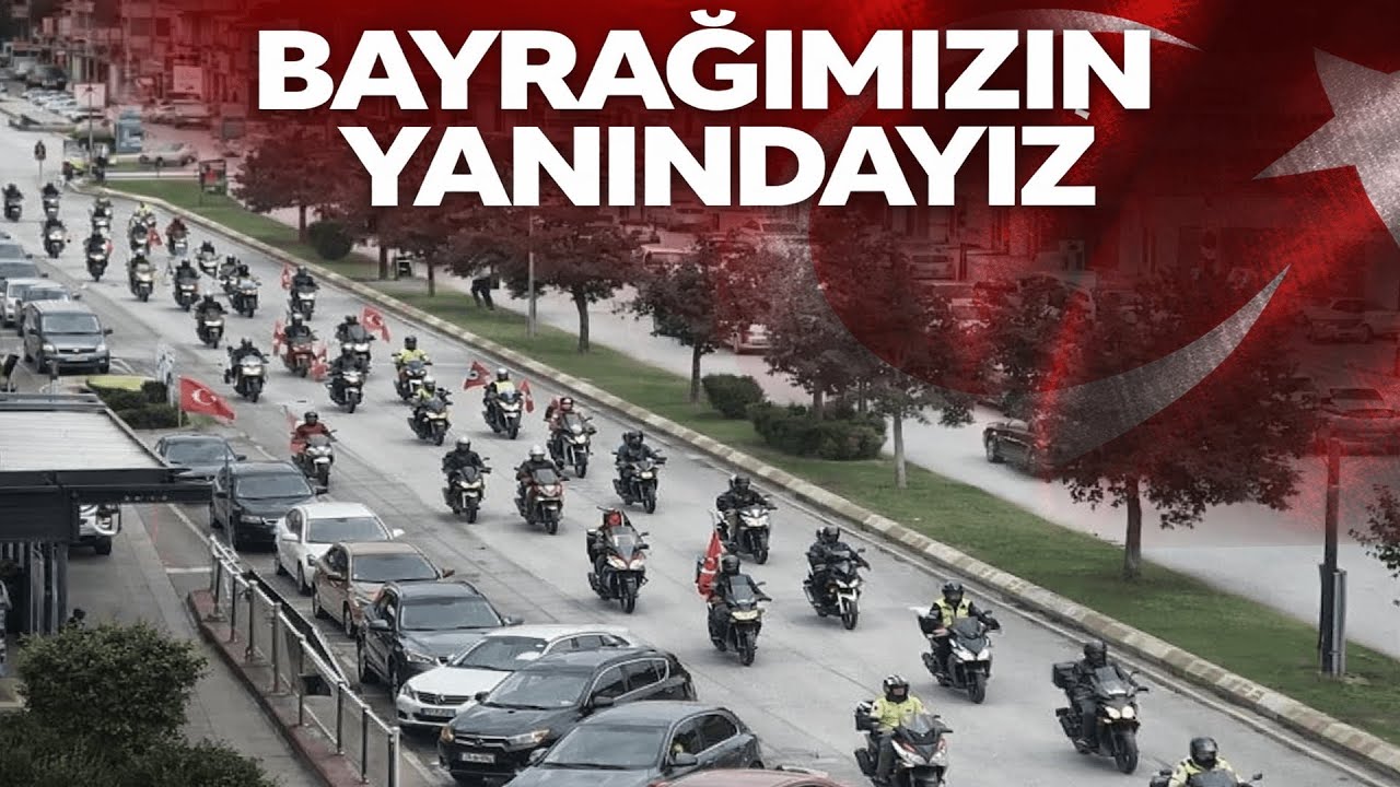 Bayrak Konvoyu! Yüzlerce Motorcu Tek Yürek 🇹🇷 | Ezan Dinmez Bayrak İnmez