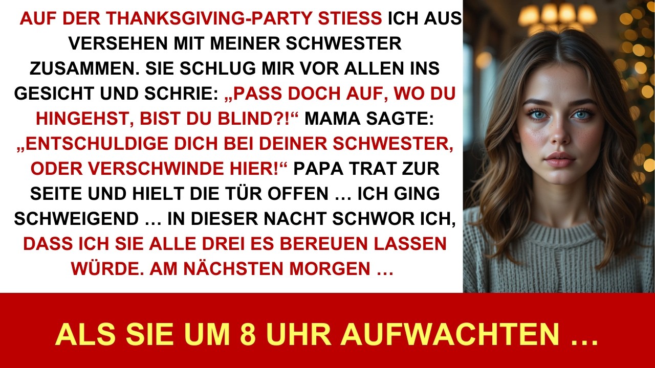 Auf einer Party ohrfeigte mich meine Schwester vor allen: „Bist du blind?!“ Nachdem ich…