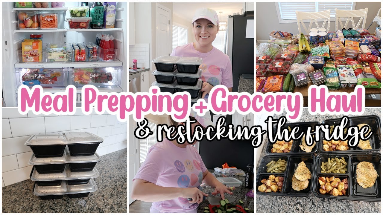 WEEKLY GROCERY HAUL + MEAL PREP WITH ME | FRIDGE REFILL AND RESTOCK