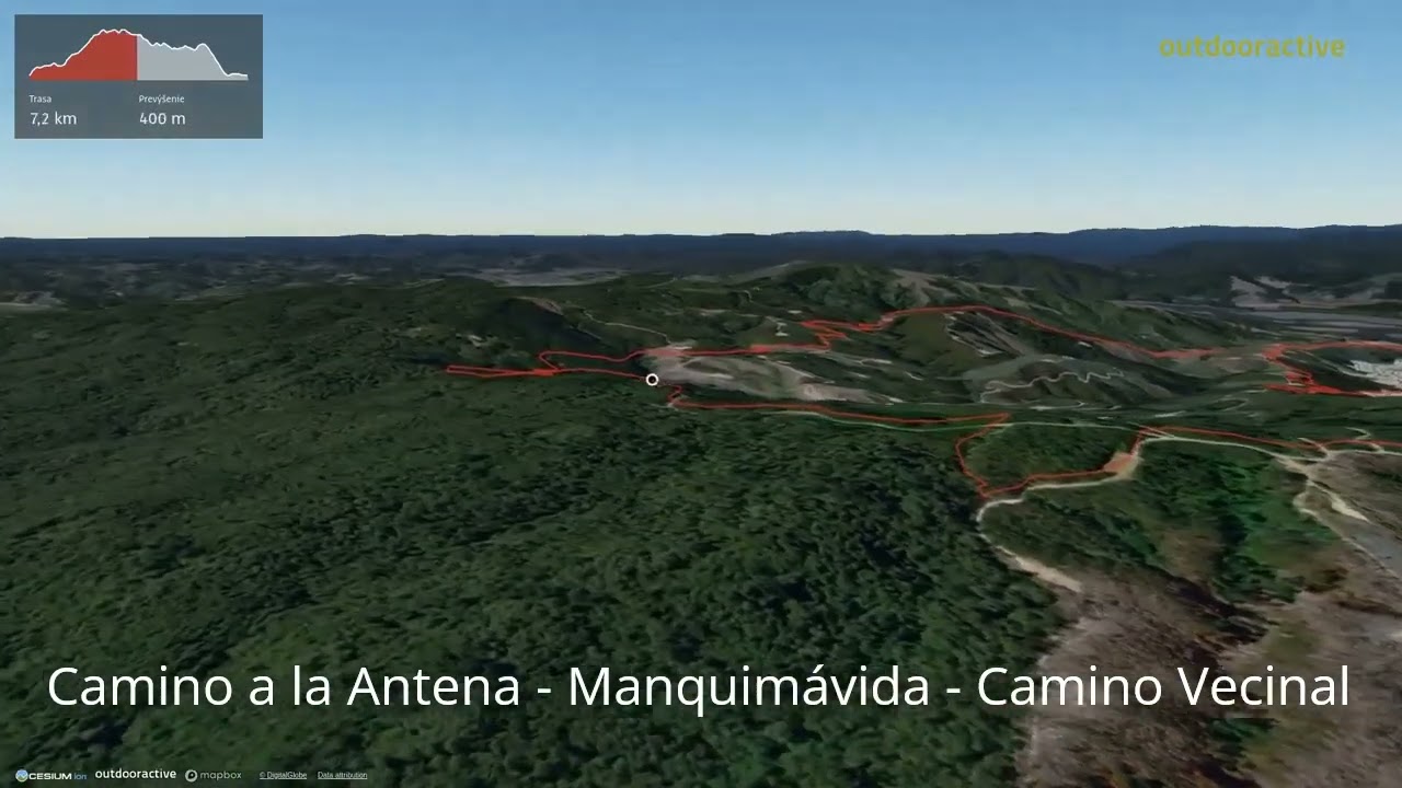 Camino a la Antena - Manquim&aacute;vida - Camino Vecinal ∆ hiking trails ∆ 3d-trail.com/chile/