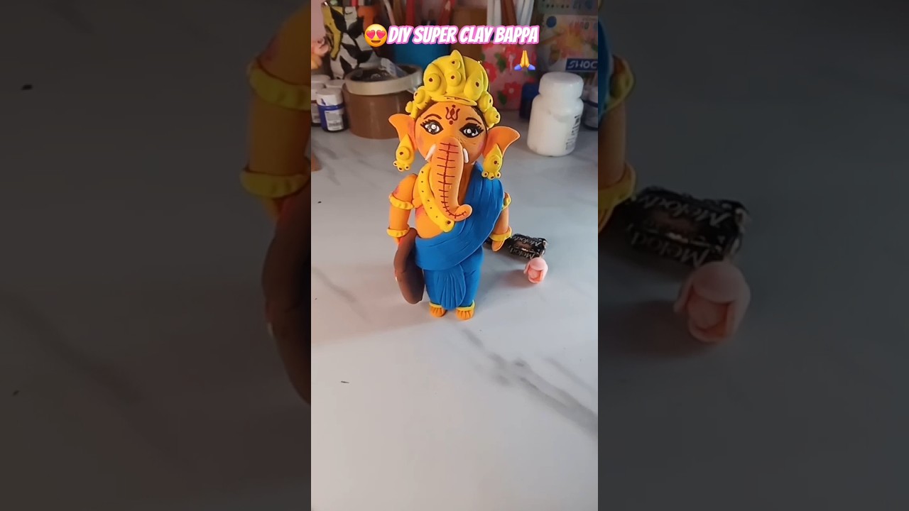 Making with super clay bappa |How to Making ganesha | #shorts #ganeshchaturthi #diy #clayart #craft