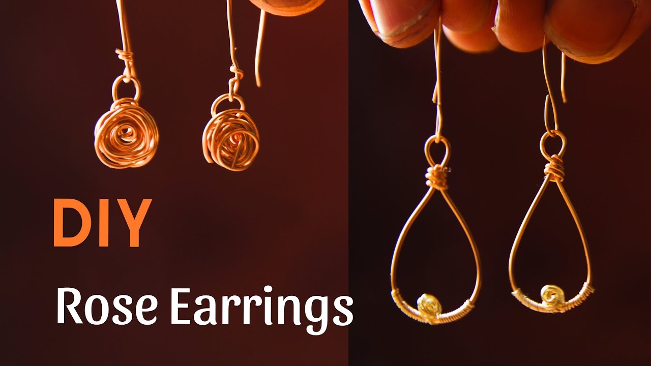 How to Make Rose Earrings | Simple Wire Wrap Tutorial Step by Step
