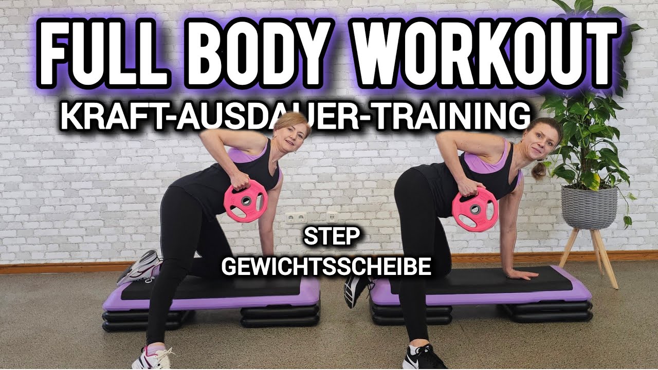 FULL BODY WORKOUT 🔥 Kraft-Ausdauer-Training💃Step + Gewichtsscheibe | Тренировка всего тела