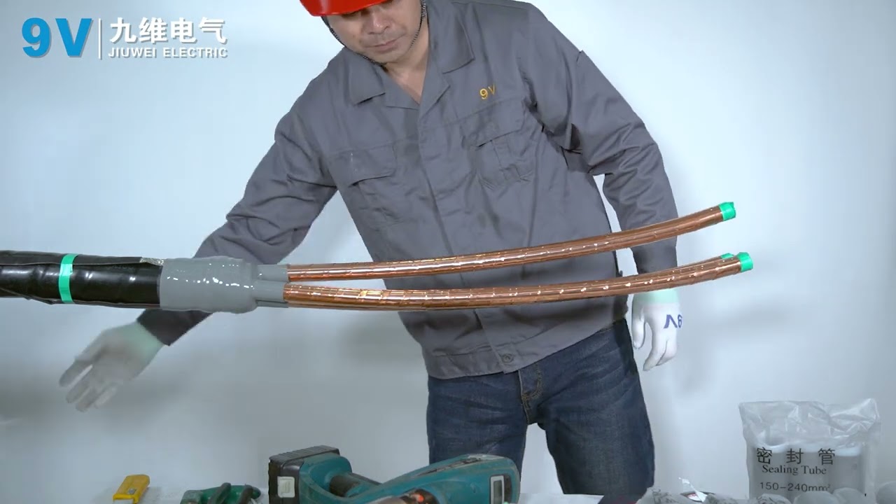 10KV 3 core Cold Shrink Outdoor Termination Kit Installation Vedio - 9V