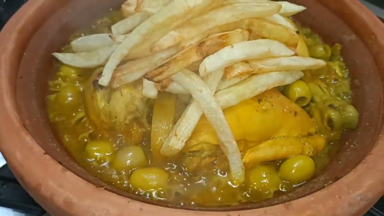 طاجين الدجاج مقلي بالزيتون والحامض ياسلام