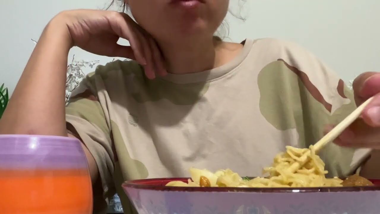Midnight Warm Ramen CoConut Milk Noodles | ASMR | Mukbang | Eating Show 