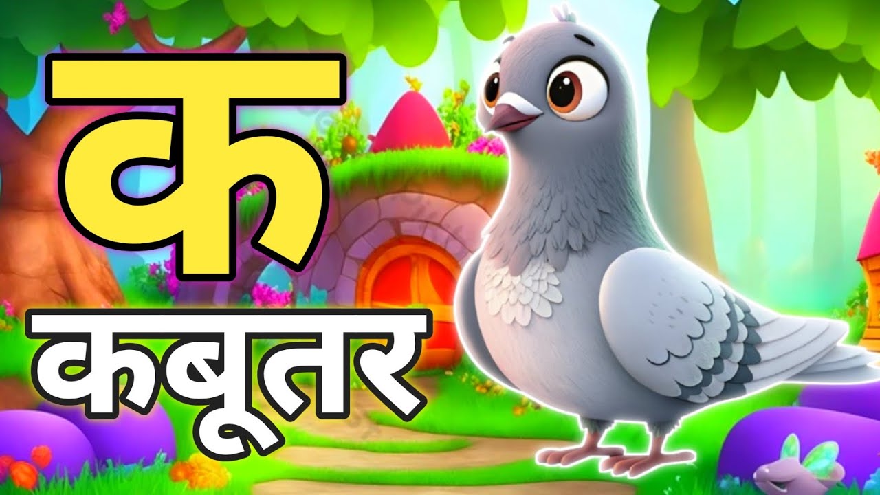 क से कबूतर | Hindi Varnamala for Kids | Ka Se Kabutar | ABCD Hindi Learning Video