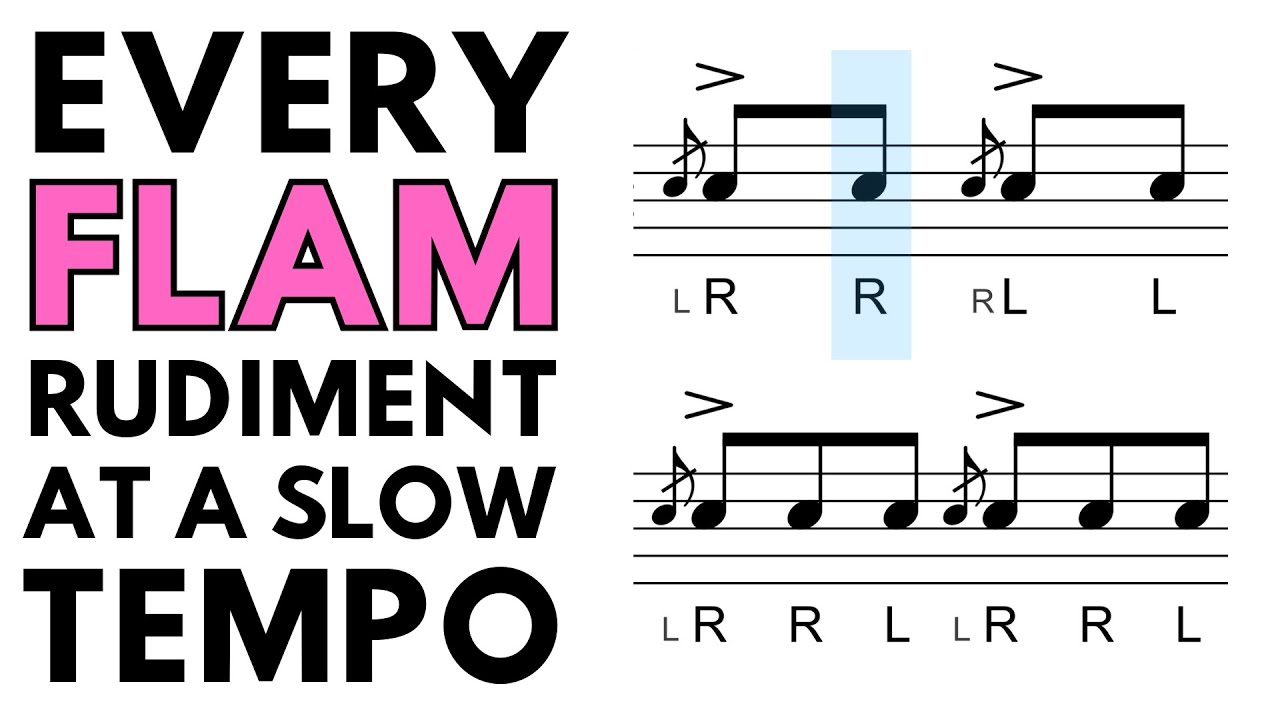 Every Flam Rudiment at a Slow Tempo for Practice 🥁