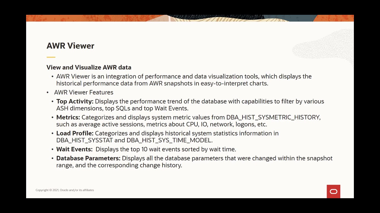 Oracle Cloud Infrastructure Database Management Service AWR Viewer
