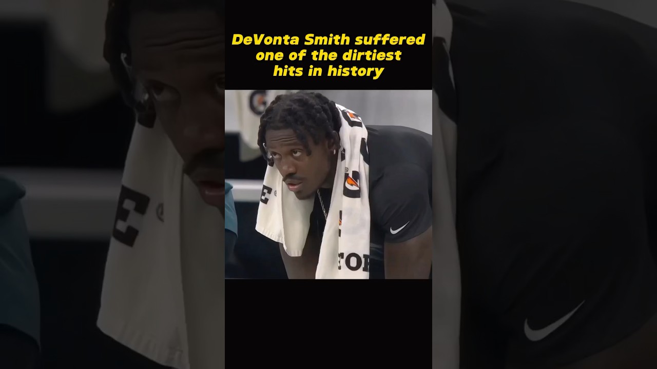 Devonta smith suffered one of the dirtiest hits in history.#shorts #shortvideo #short #sports