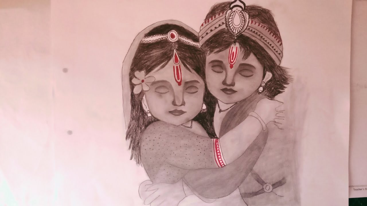Radha Krishan Beautiful Drawing ✍🏻 💓 
