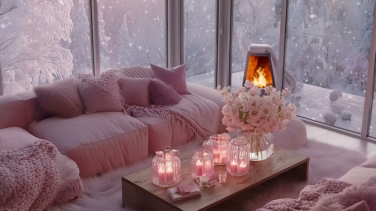 Cozy Fireplace & Soft Piano Music ❄️ Warm Winter Ambience for Sleep & Relaxation