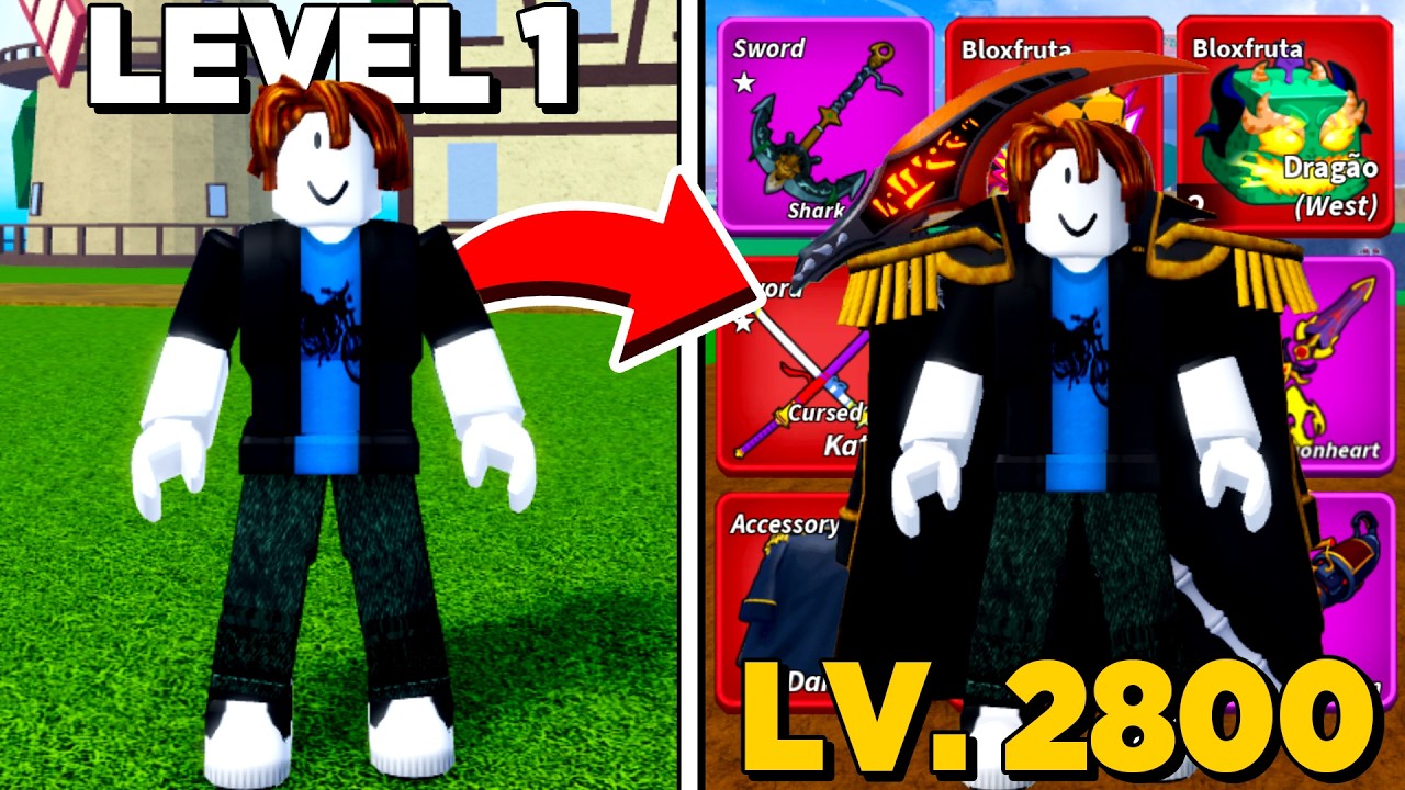 NOOB A PRO PEGANDO TODOS ITENS DO BLOX FRUITS!