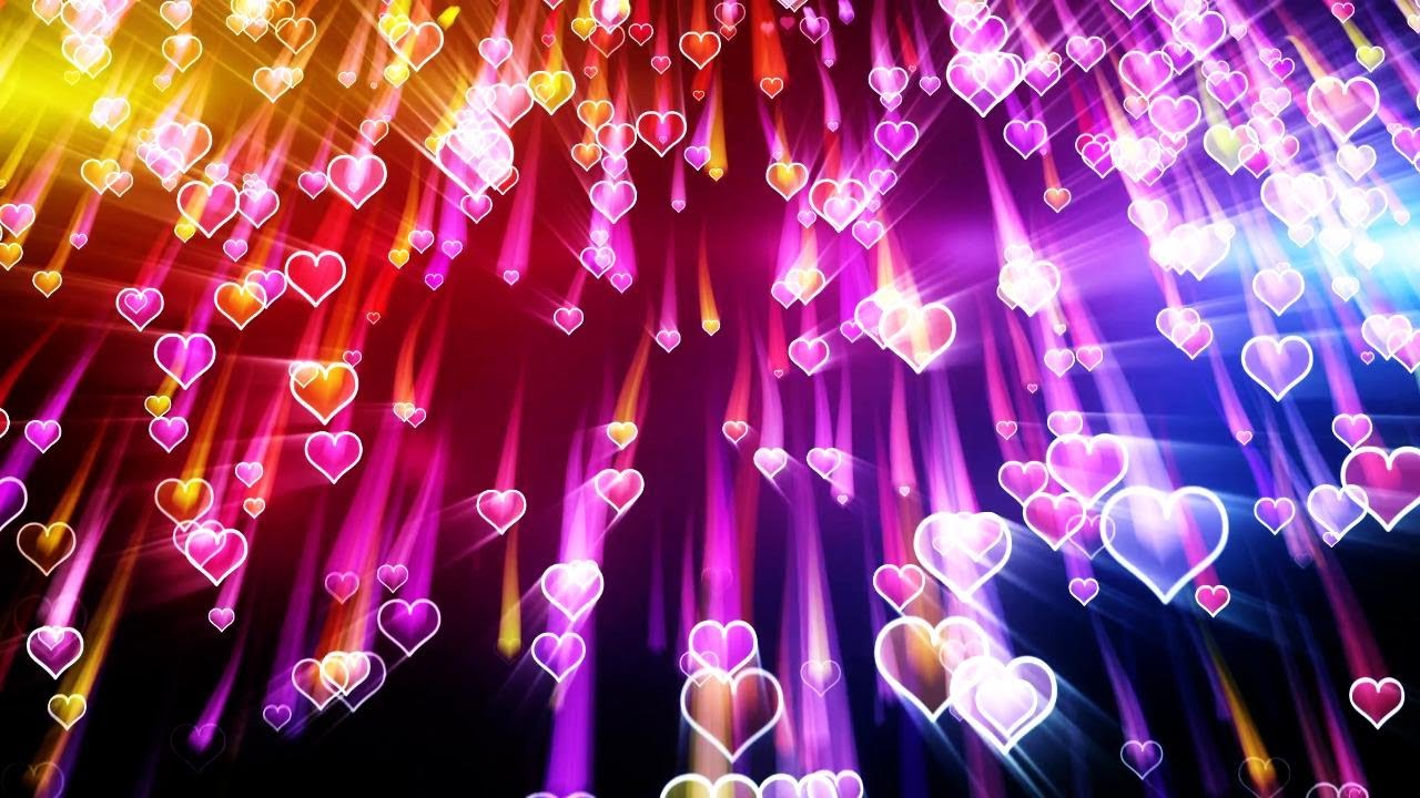 Neon Heart Rain | Love & Valentine Background Video | 8 Hours 4K