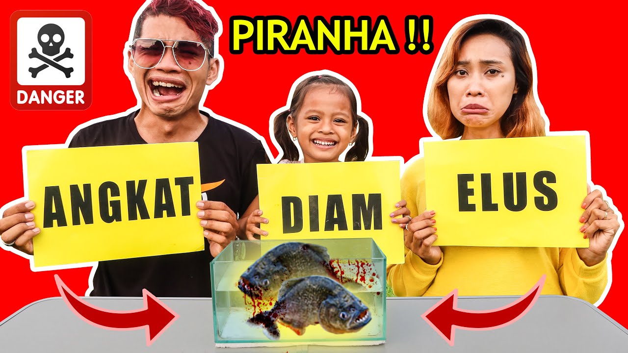 TANTANGAN ELUS ANGKAT DIAM‼️ MASUKIN TANGAN KE AQUARIUM PIRANHA‼️ 😱