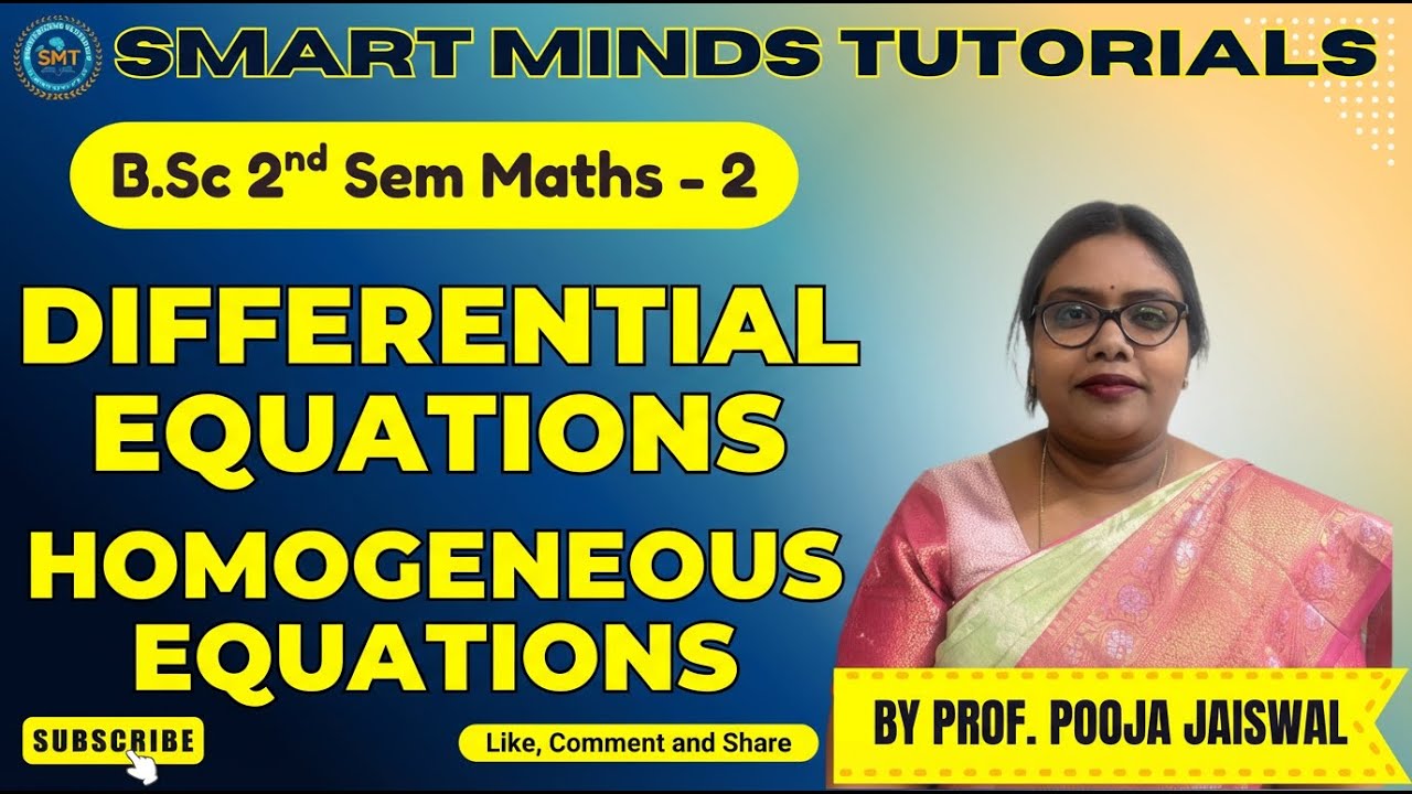 B.Sc 2nd Sem Maths-2 | Differential Equations | Homogeneous Equations Explained with Problems 📘✏️