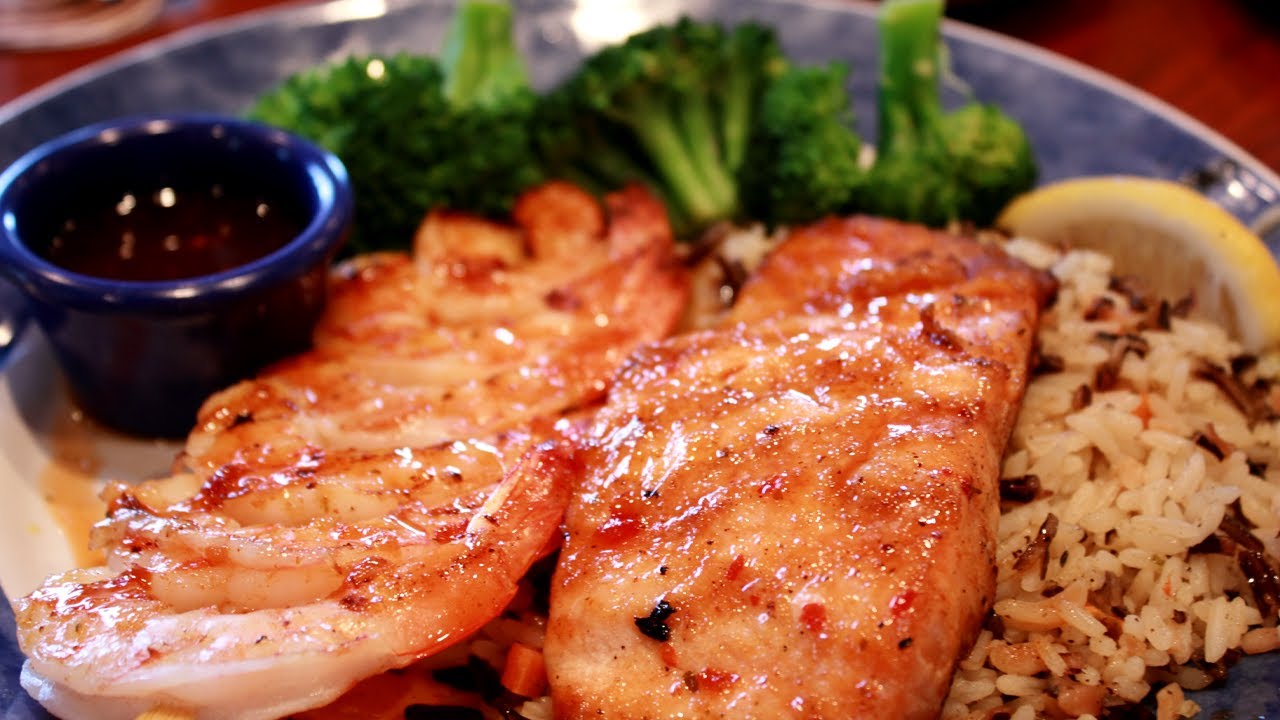 Honey Garlic Glazed Salmon with BBQ Squash & Mushrooms
