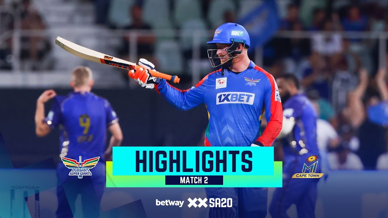 Betway SA 20 Match 2 | Durban's Super Giants v MI Cape Town | 11 January 2024