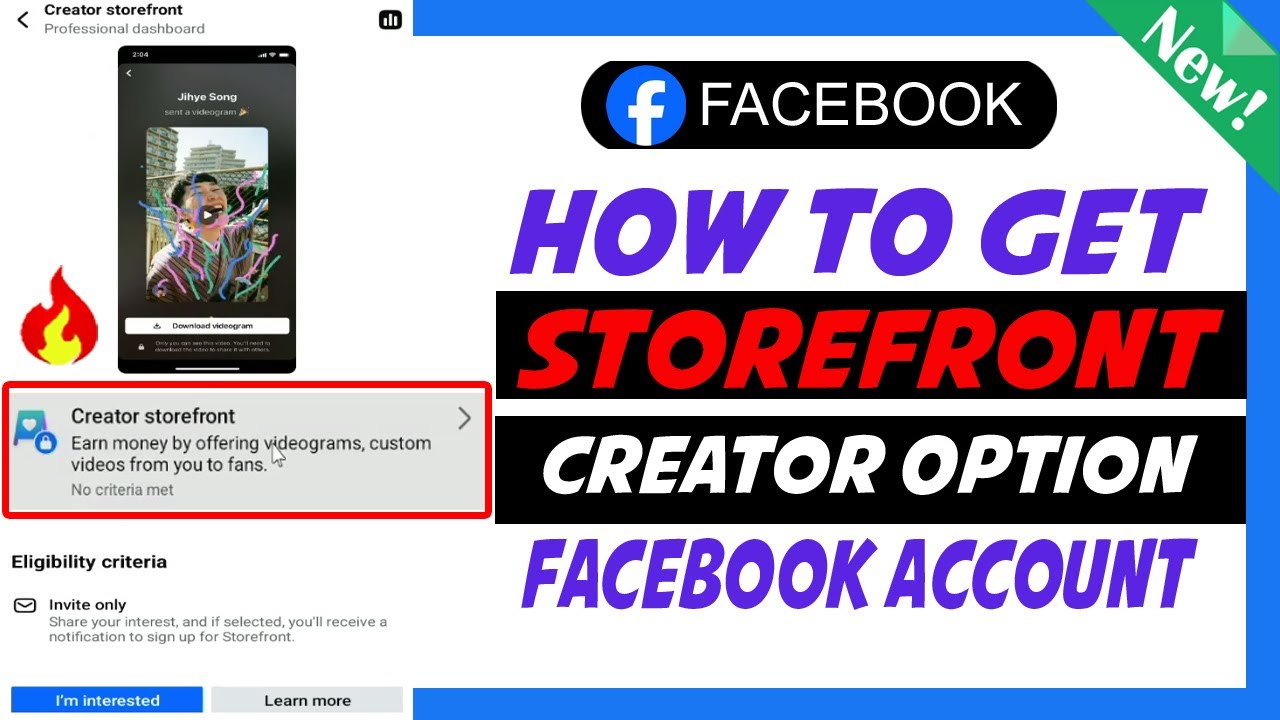 Как получить опцию Creator Storefront в аккаунте Facebook