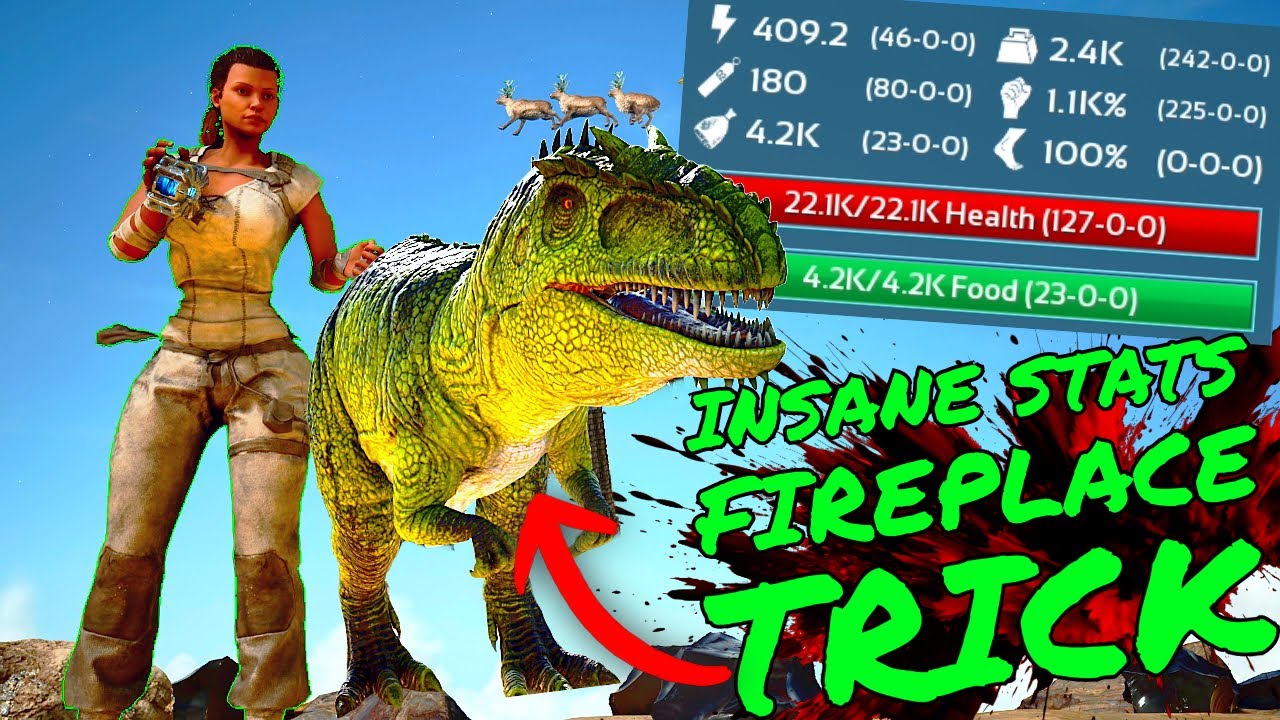 HOW TO GET INSANE LEVEL DINOS WITH Fireplace Trick in Ark Survival Ascended!!!