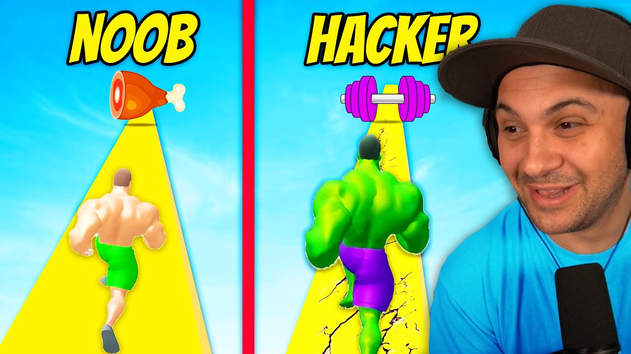 I Hit HACKER LEVEL In Muscle Rush 3D