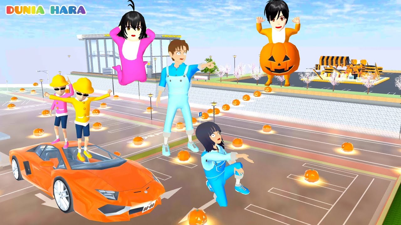 Banjir Labu Halloween 🎃 Yuta Baby Celine diganggu Baby Raksasa Labu Porak Poranda 😱😱 | Sakura School