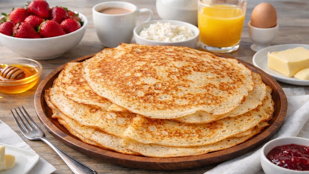 Пышные дрожжевые блины как у бабушки 🥞 Нежные, воздушные и ароматные!