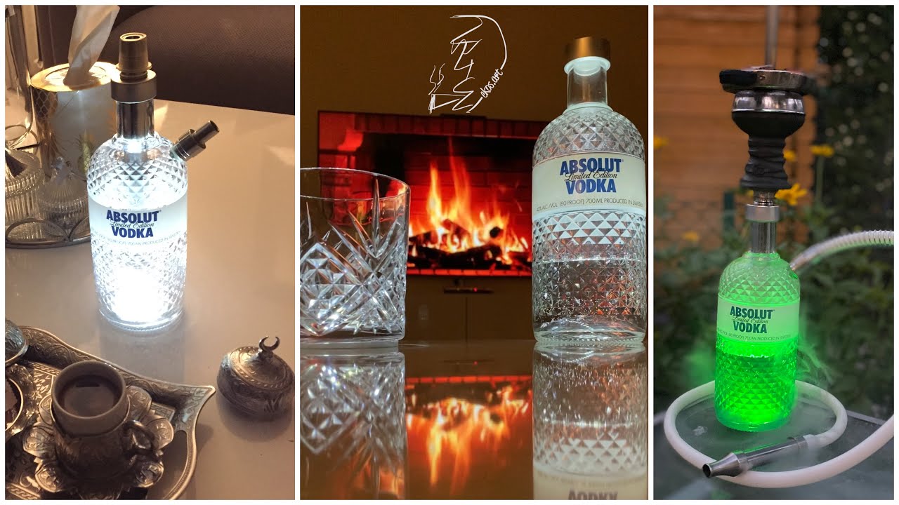 Absolut Vodka Shisha Hookah Wasserpfeife Nargile Limited Edition Glimmer Flasche Bottle | ekos.art