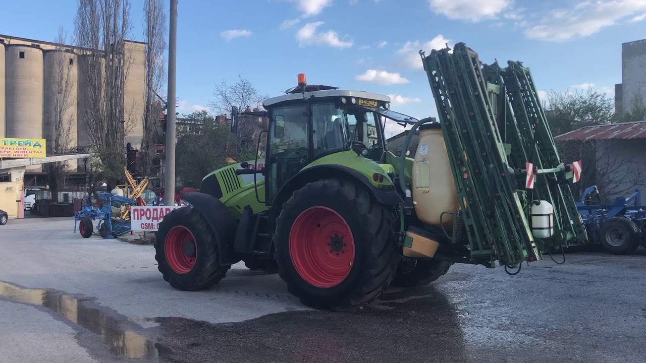 CLAAS AXION 820 TOGETHER WITH AMAZONE UF1200 GOING HOME!!!