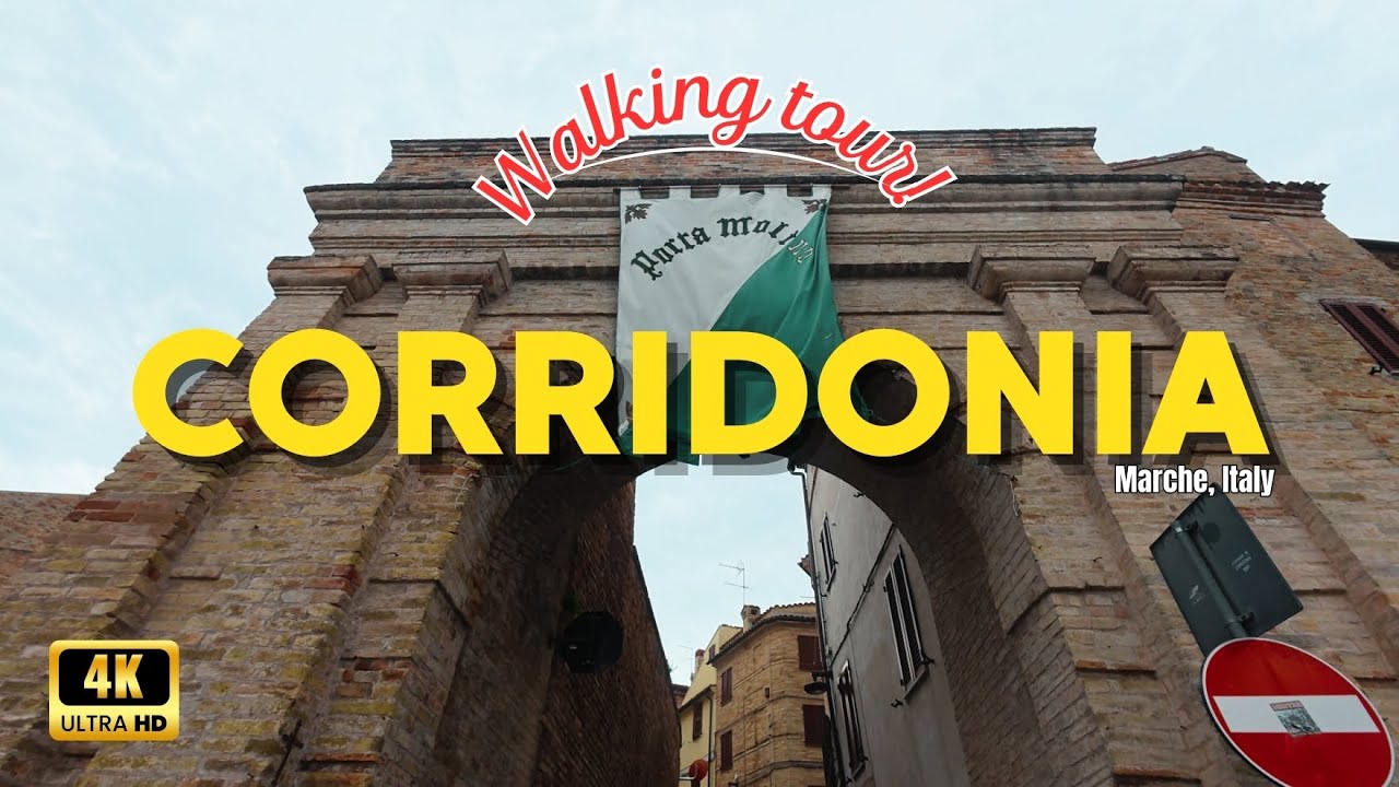 CORRIDONIA WALKING TOUR 4K with music! | A quiet TOWN full of ITALIAN Charm