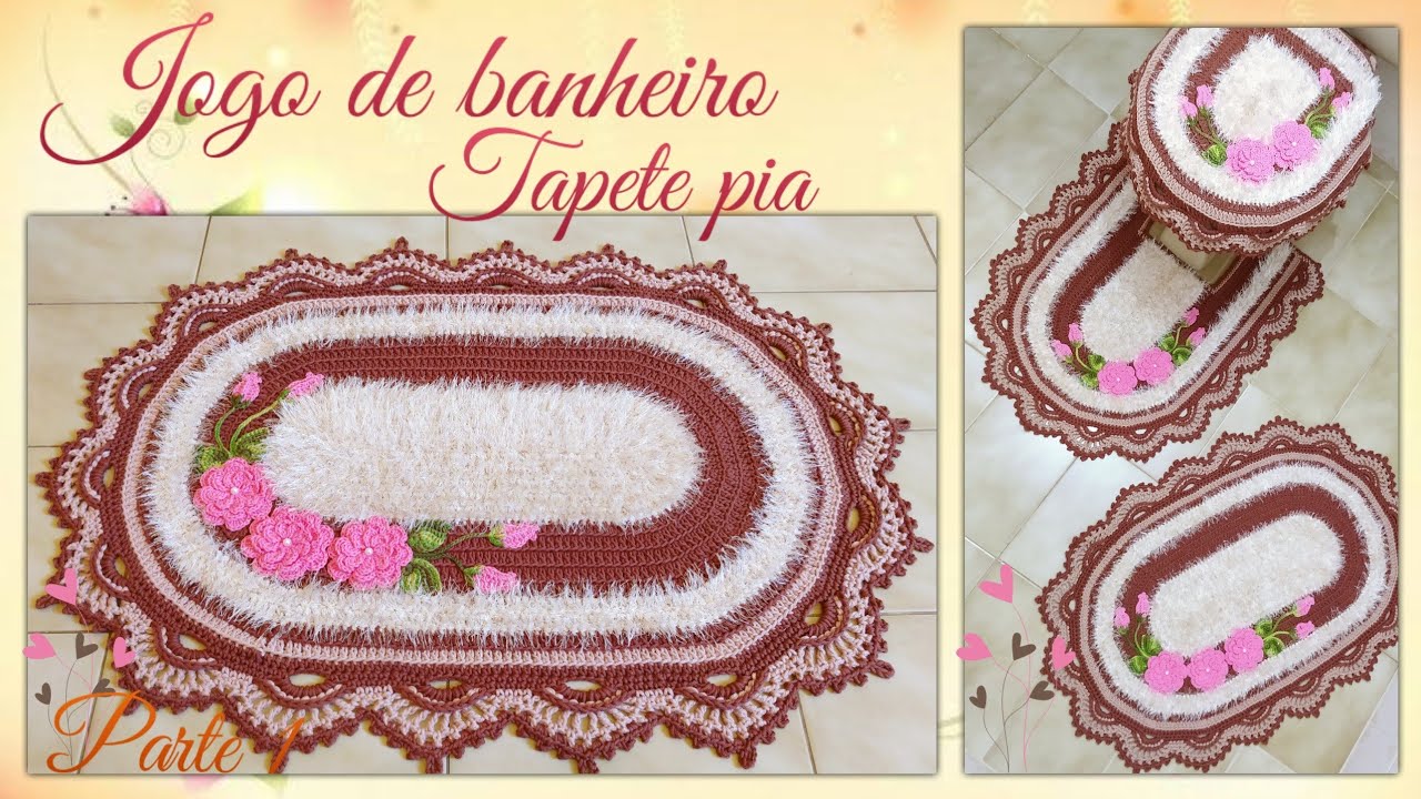 🌸 Jogo de banheiro Glamour . Tapete da pia 1/2 . Por Vanessa Marcondes