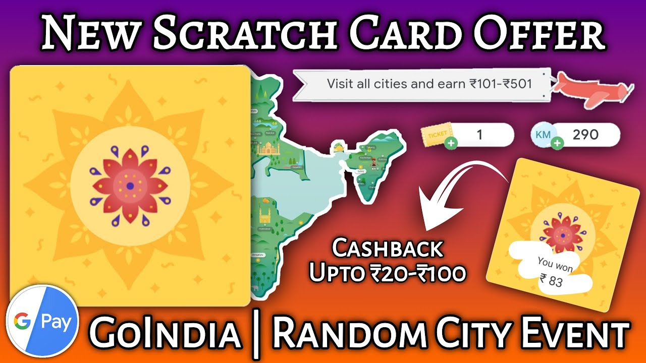 Google Pay GoIndia Offer Upcoming Random City Event Update | GPay New ScratchCard Offer |CB Upto 100