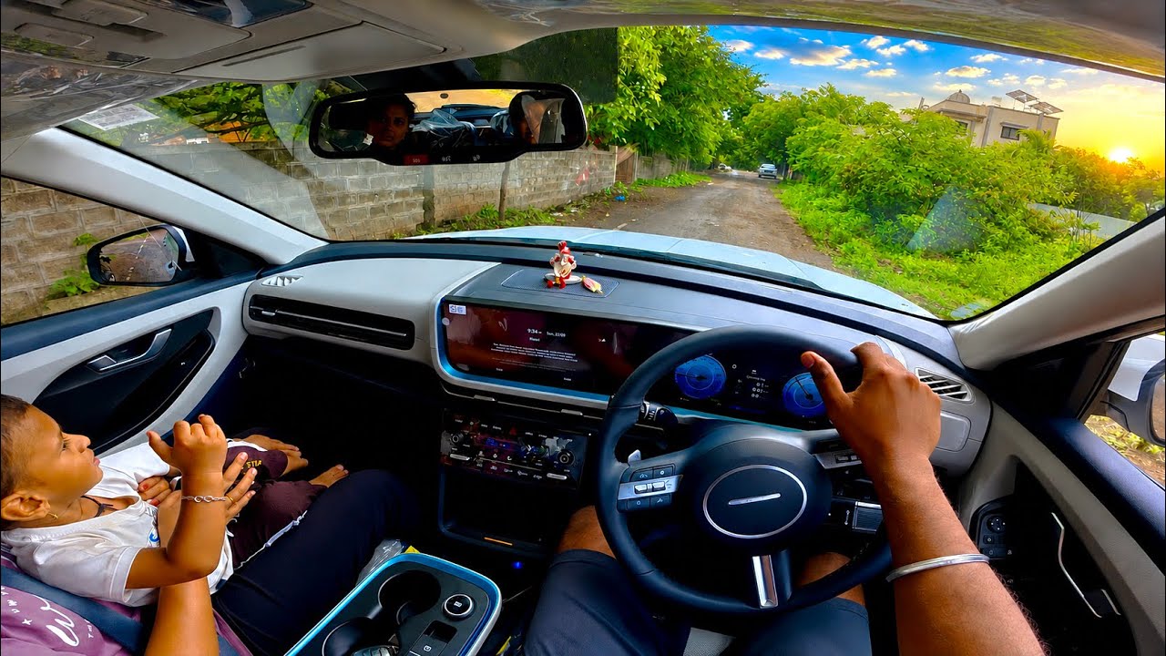 Hyundai Creta EV 4K ASMR POV Drive to Drop My Sister with my Family and Naughty Son 😈